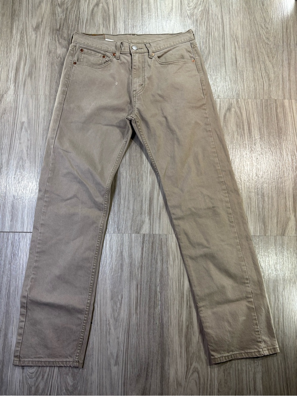 Levi’s 505 Mens Jeans 32x32 Khaki Beige Straight Leg Regular Fit Cotton Denim